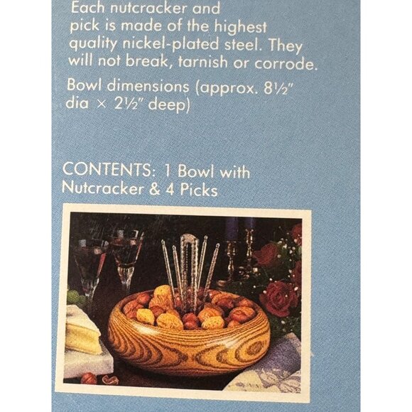 H.M. Quackenbush Nut Bowl Nutcracker Set New Old Stock - Picture 8 of 9